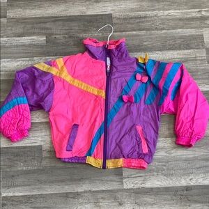 💛 Colorful Vintage Windbreaker Jacket Size 10/12